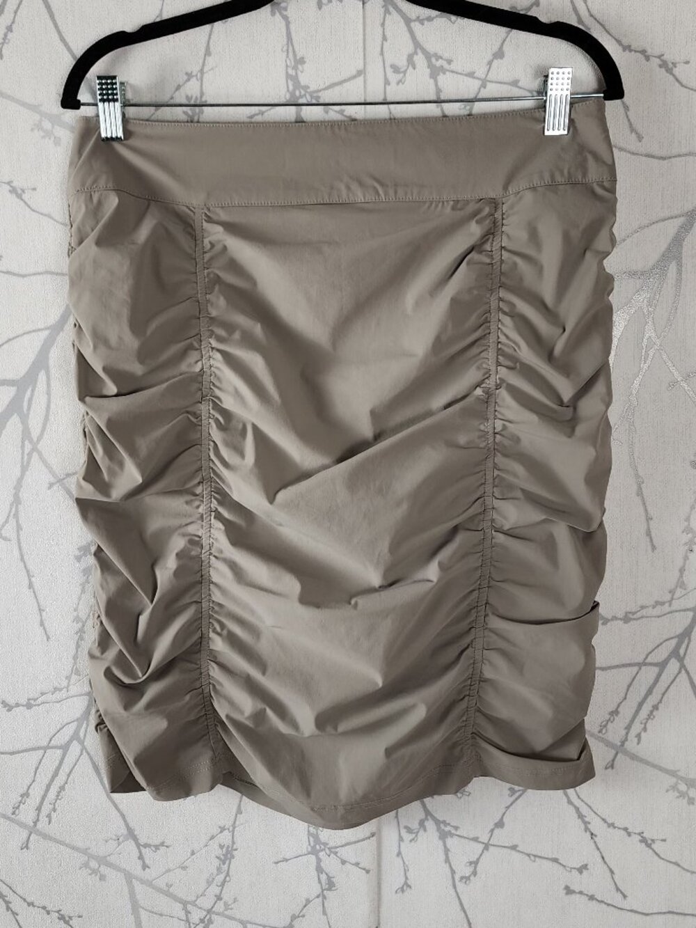 Sao Paulo Beige Tan Ruched Pencil Skirt